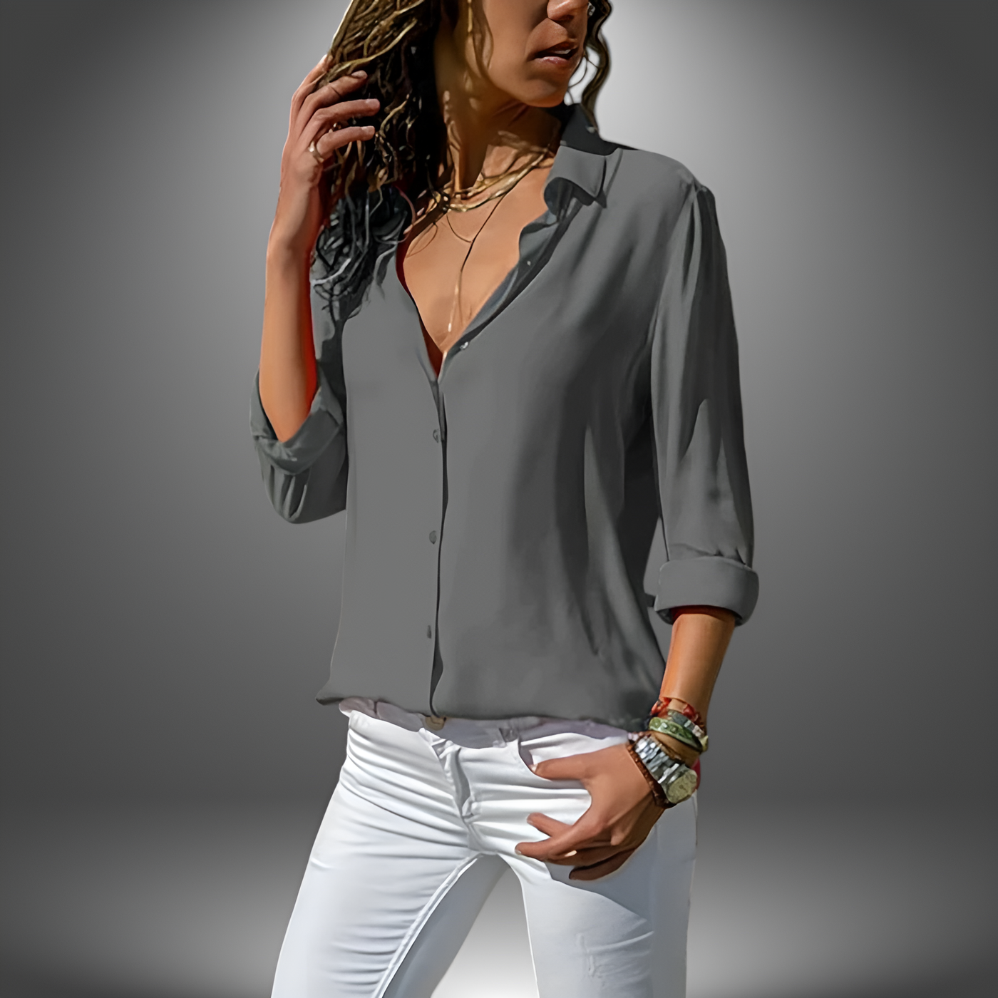 Vera - Classic Button-Up Blouse