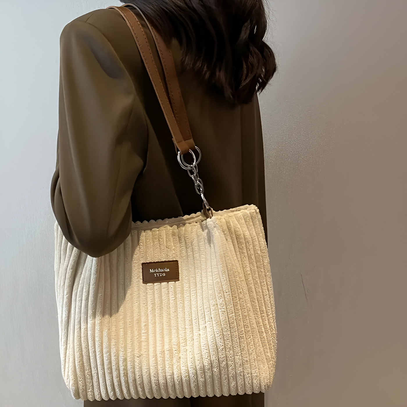 Lidia - Elegant Corduroy Tote Bag
