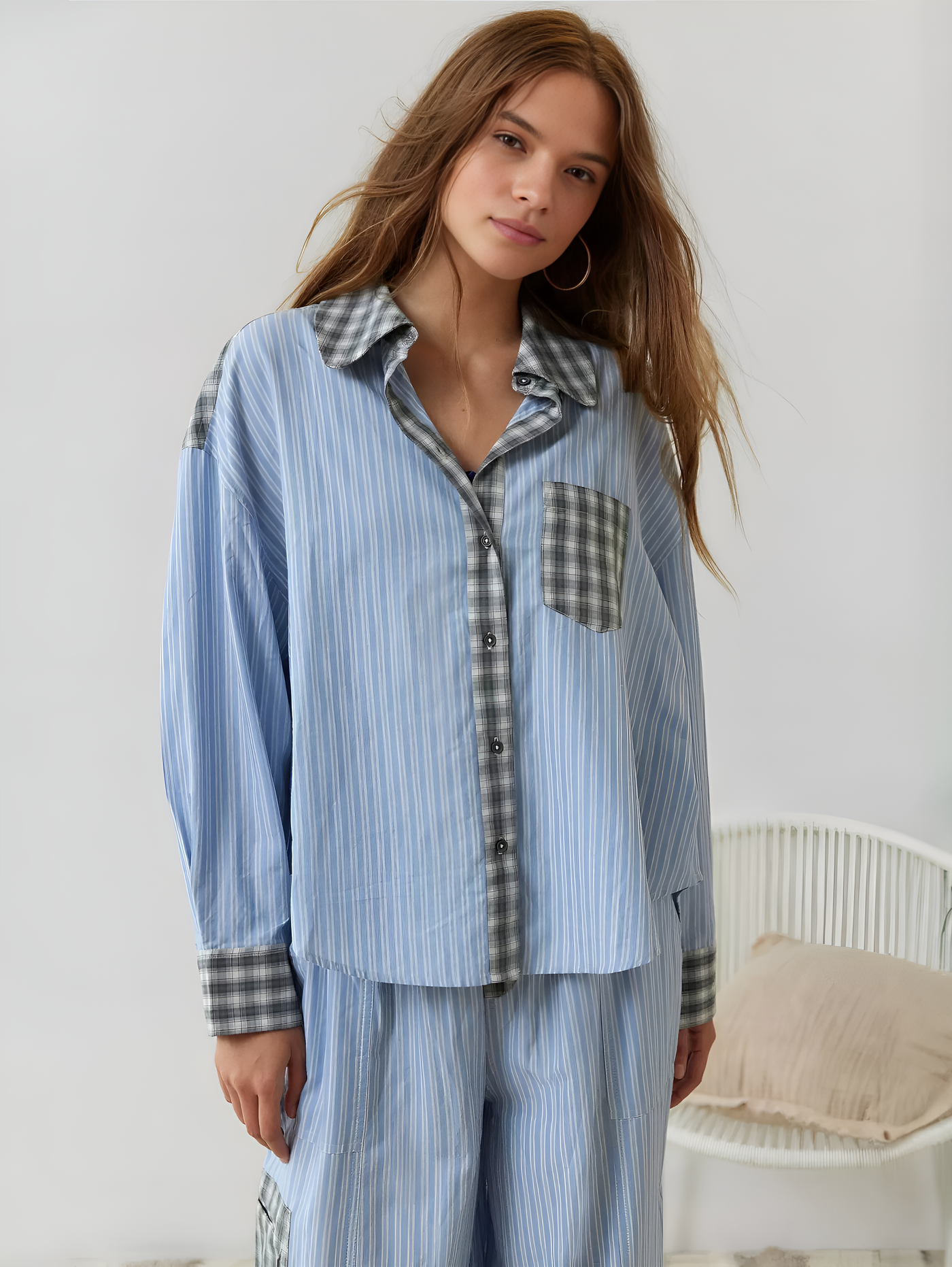 Ruby - Two-Piece Checked Pajama Set