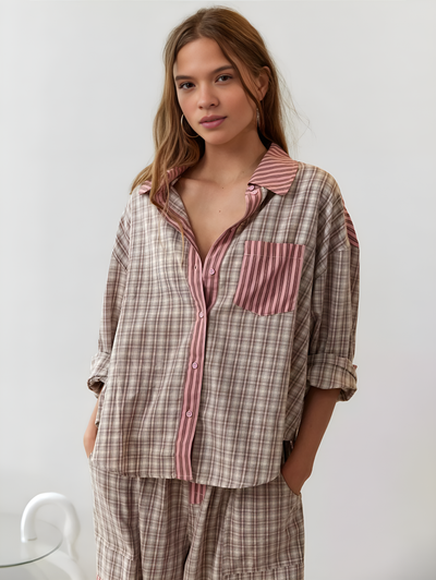 Ruby - Two-Piece Checked Pajama Set