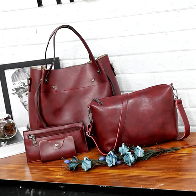 Katie - Vintage 4-Piece Leather Bag Set