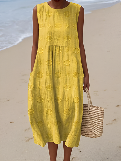 Keyla- Elegant Sleeveless Cotton Pocket Dress
