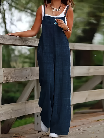 Elodie - Casual Wide Leg Overalls With Pockets