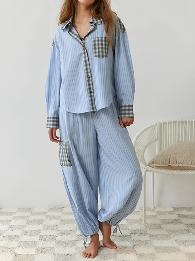 Ruby - Two-Piece Checked Pajama Set