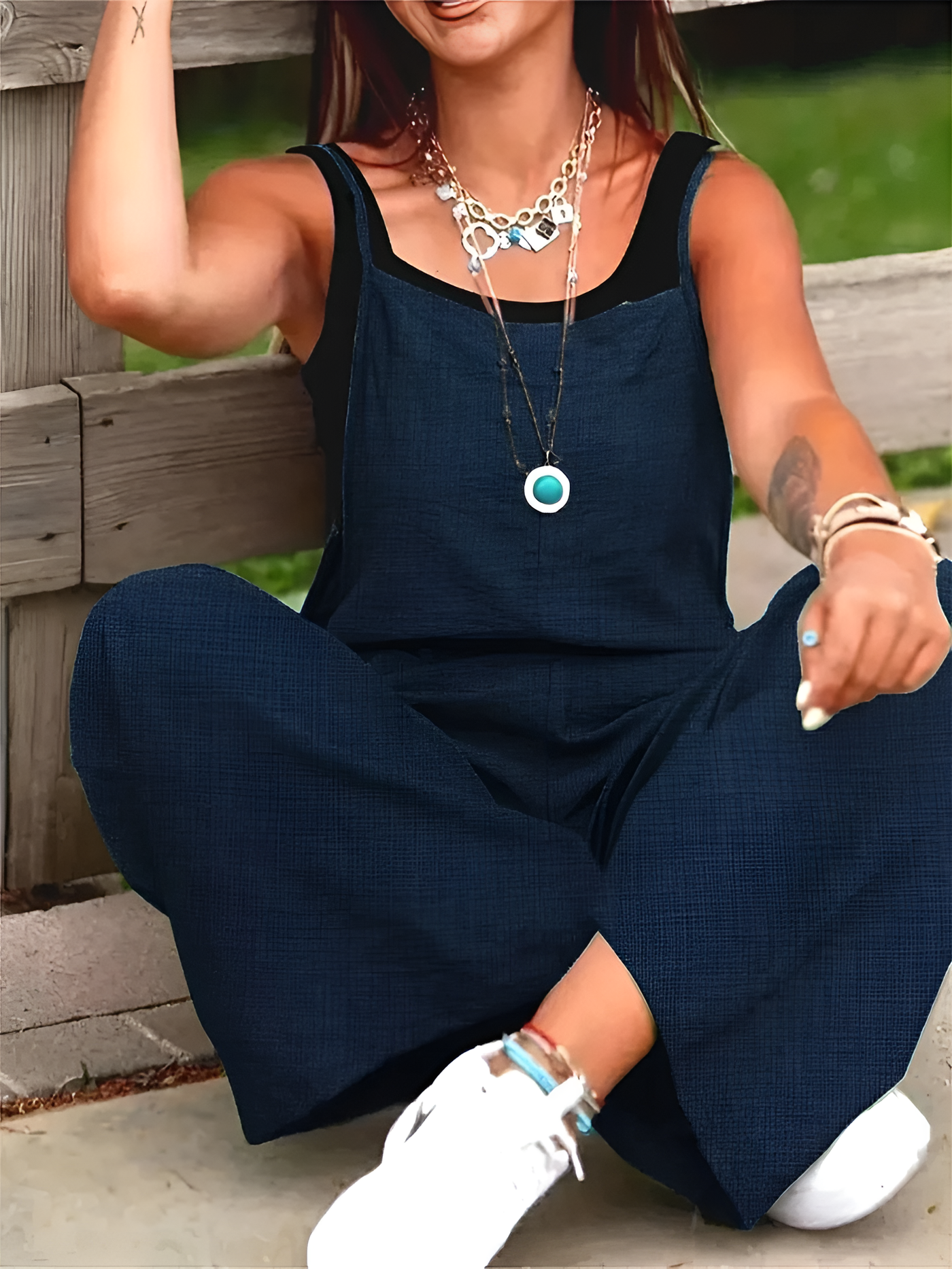 Elodie - Casual Wide Leg Overalls With Pockets