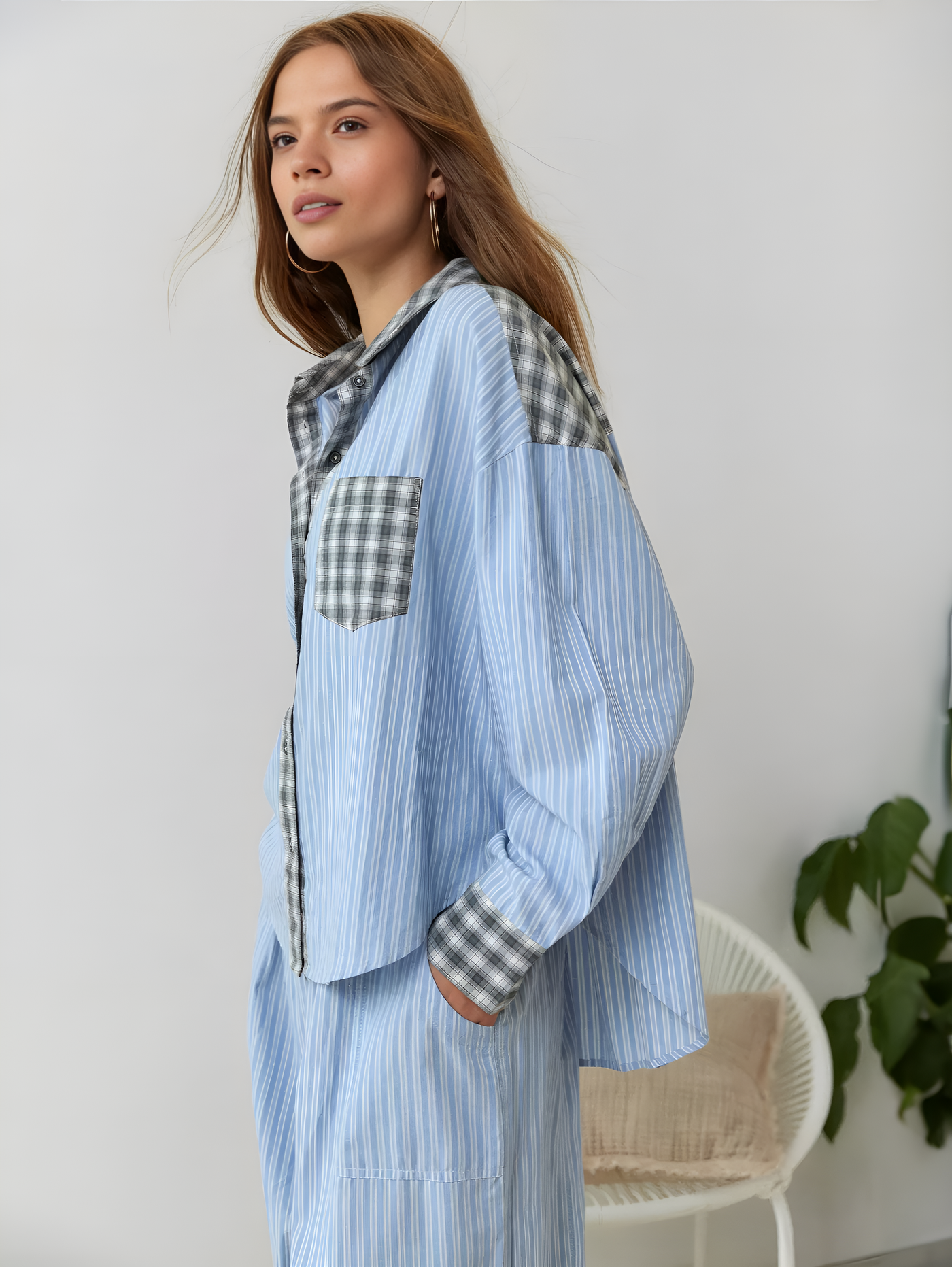 Ruby - Two-Piece Checked Pajama Set