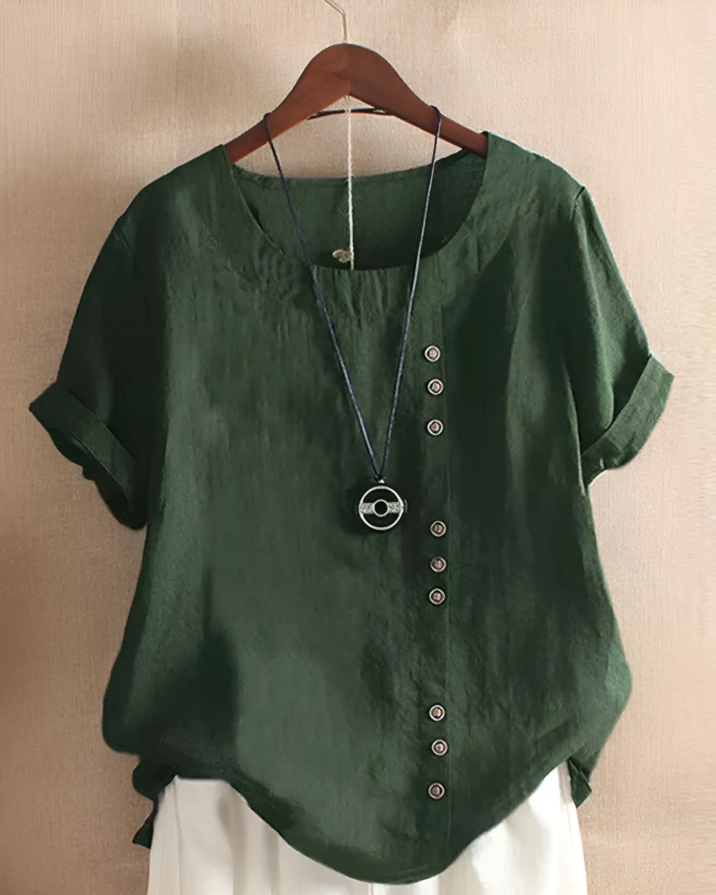 Kylie - Short-Sleeved Blouse with Round Neck