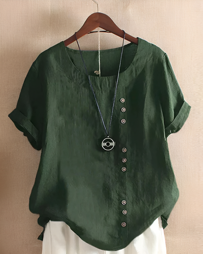 Kylie - Short-Sleeved Blouse with Round Neck
