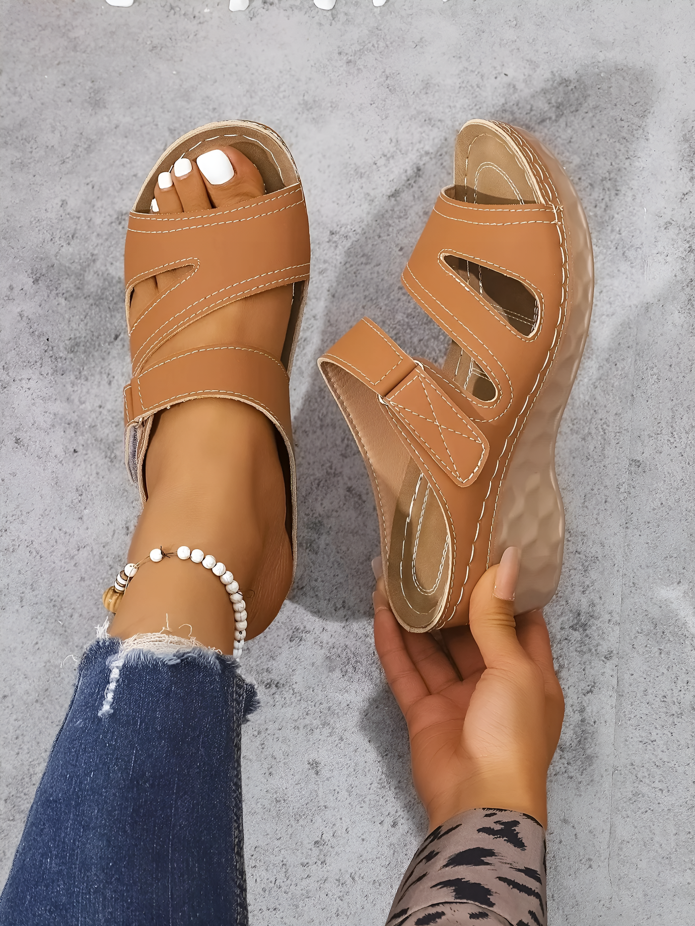 Hollis - Stylish Wedge Sandal With Strap