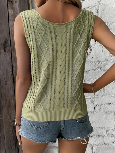 Amelia - Casual Sleeveless Top With V Neck