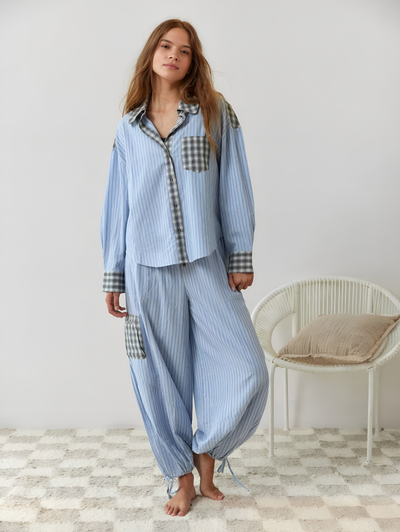 Ruby - Two-Piece Checked Pajama Set