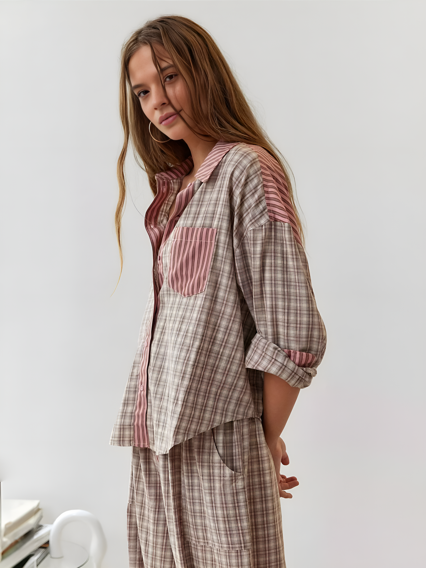 Ruby - Two-Piece Checked Pajama Set