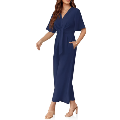 Aveline - Elegant Summer Tie Knot Jumpsuit