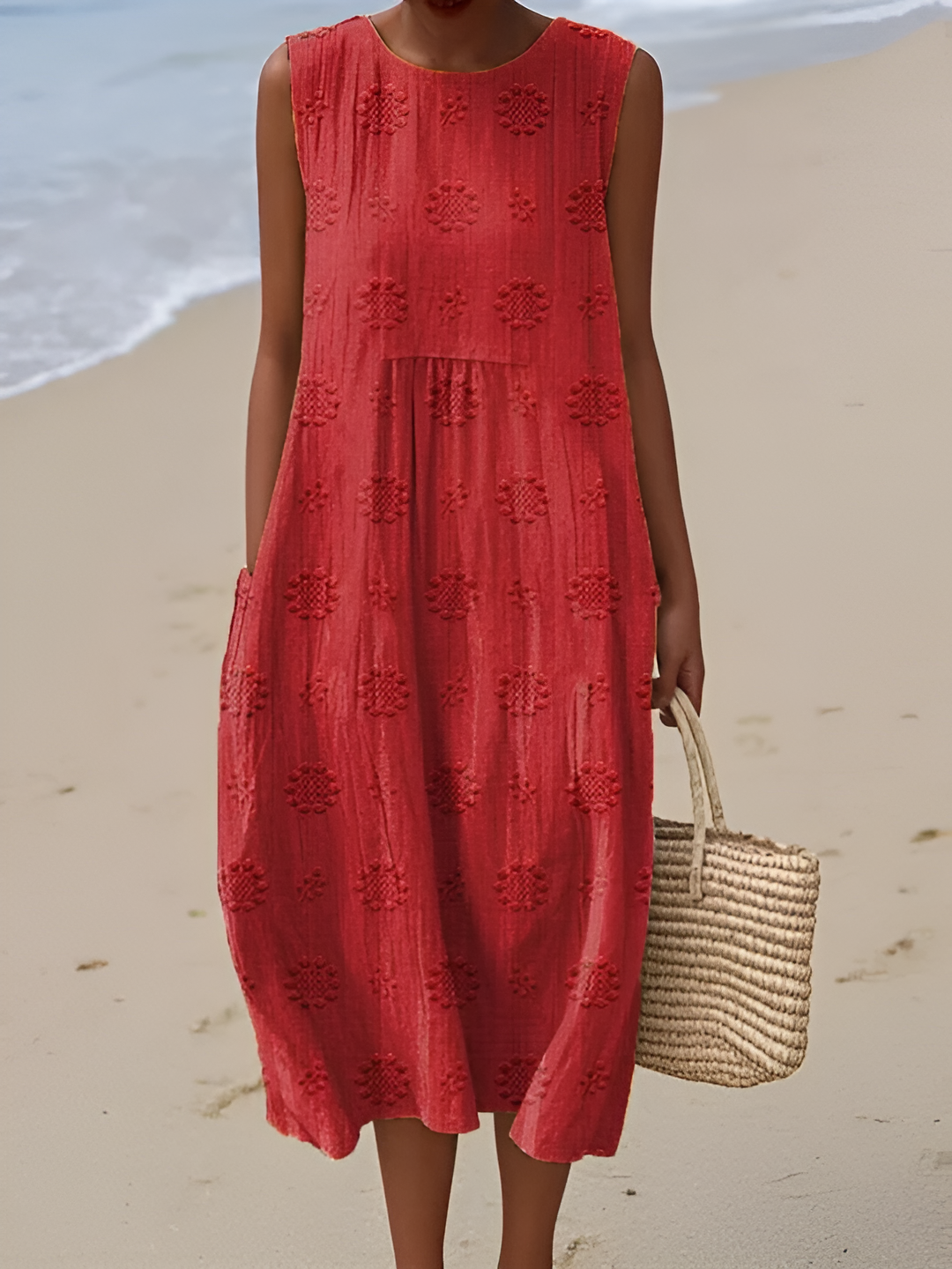 Keyla- Elegant Sleeveless Cotton Pocket Dress