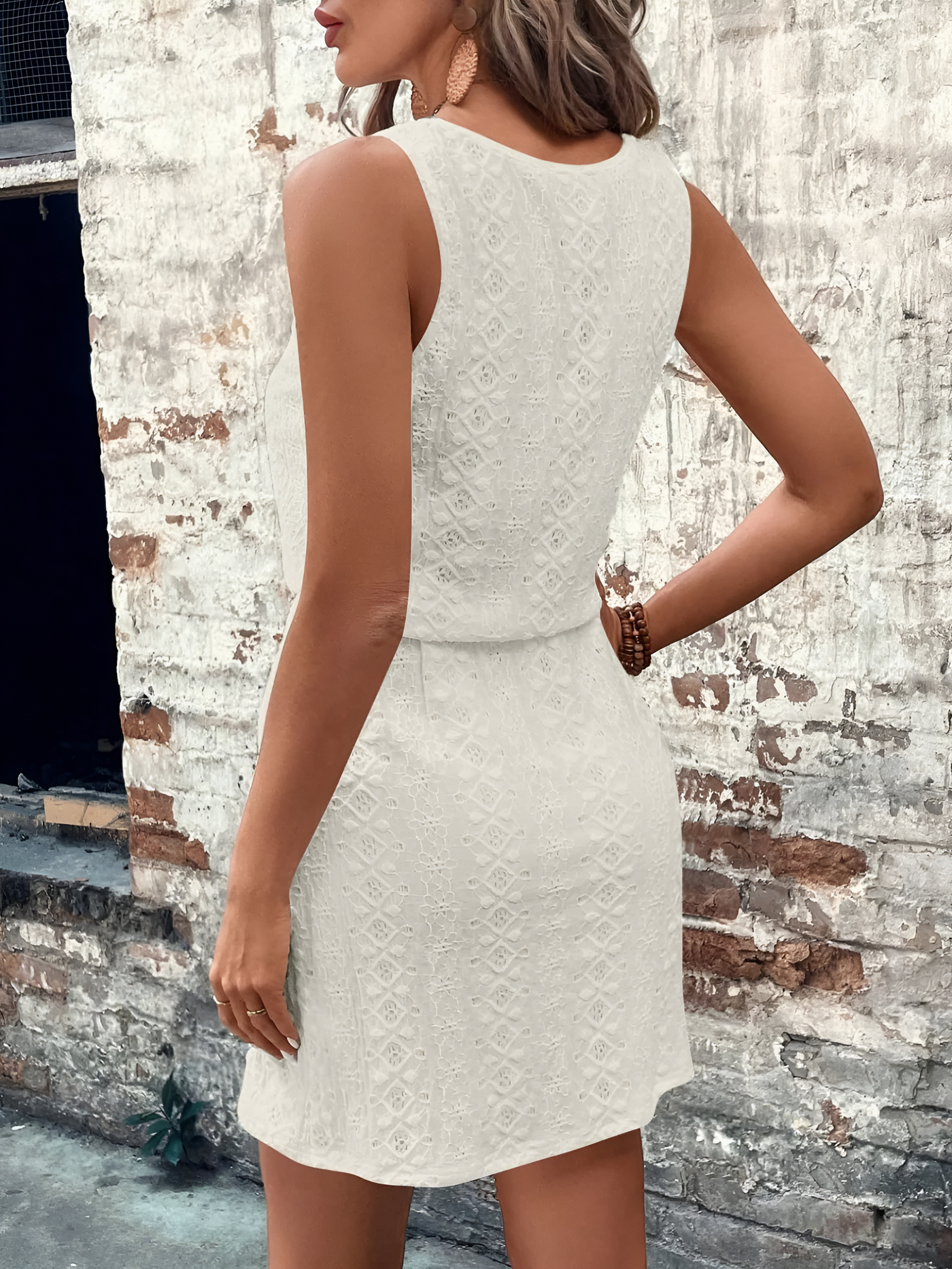 Skylar - Eyelet Drawstring Dress