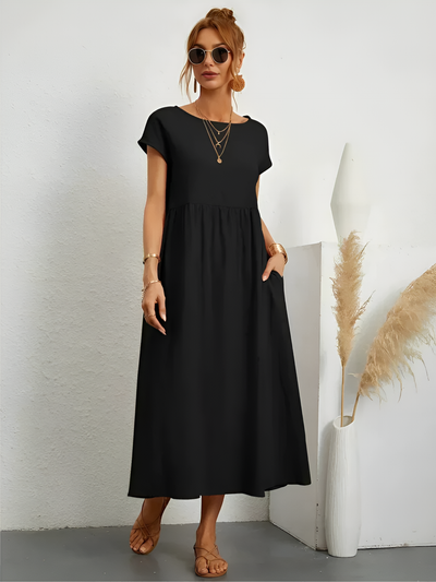 Isabella - Elegant Round Neck Dress