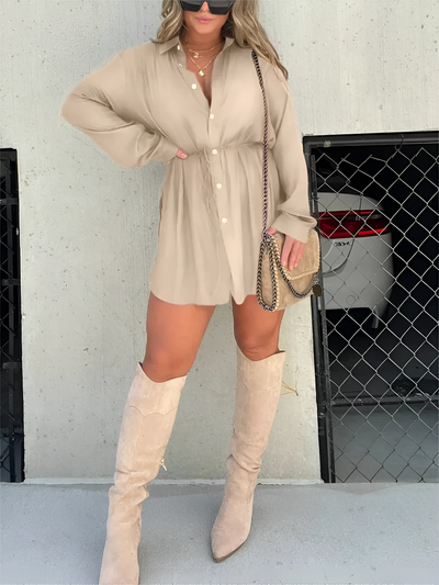 Madison - Chic Button-Down Shirt Dress