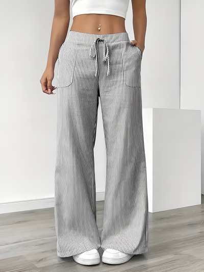 Thalina - Elegant Striped Pant With Pockets