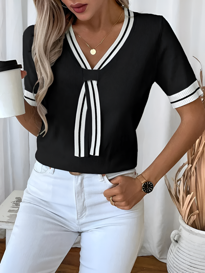 Bethy - Elegant V-Neck Knit Top