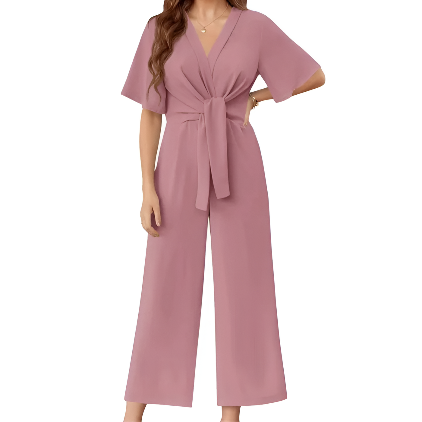 Aveline - Elegant Summer Tie Knot Jumpsuit