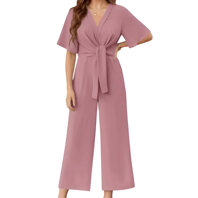 Aveline - Elegant Summer Tie Knot Jumpsuit