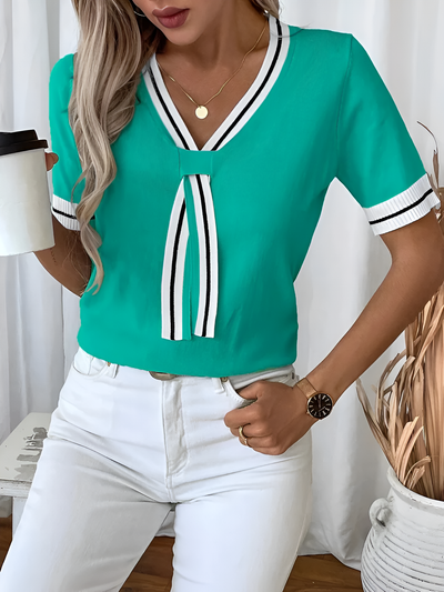 Bethy - Elegant V-Neck Knit Top