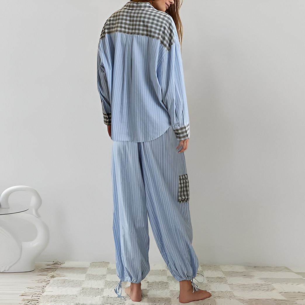 Ruby - Two-Piece Checked Pajama Set