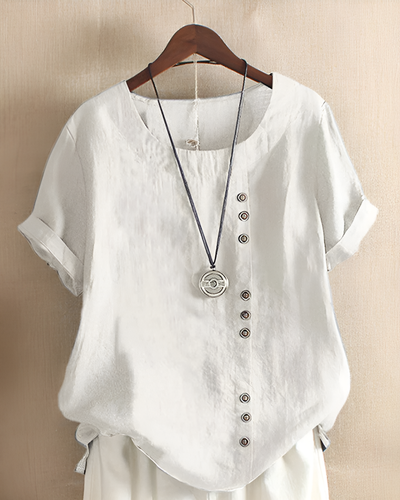 Kylie - Short-Sleeved Blouse with Round Neck