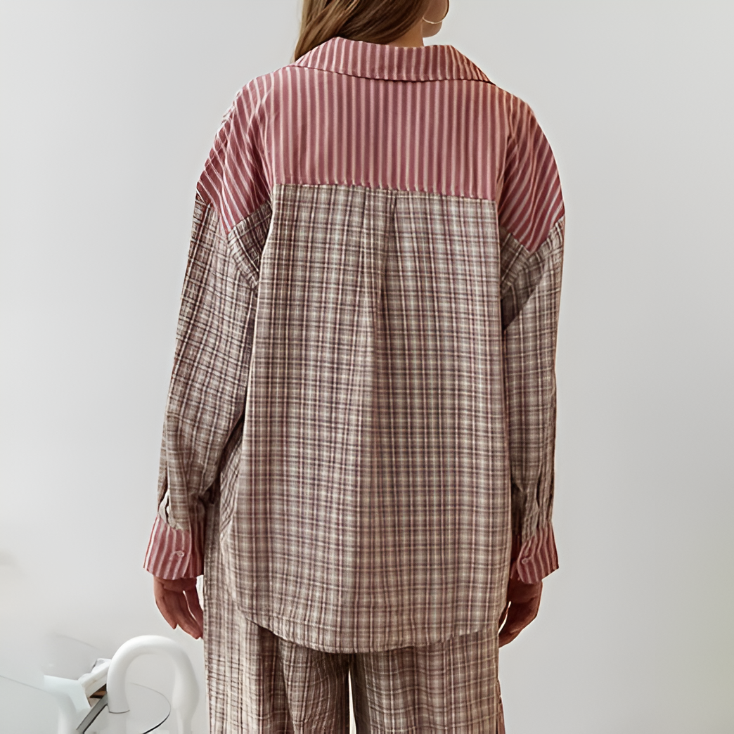 Ruby - Two-Piece Checked Pajama Set