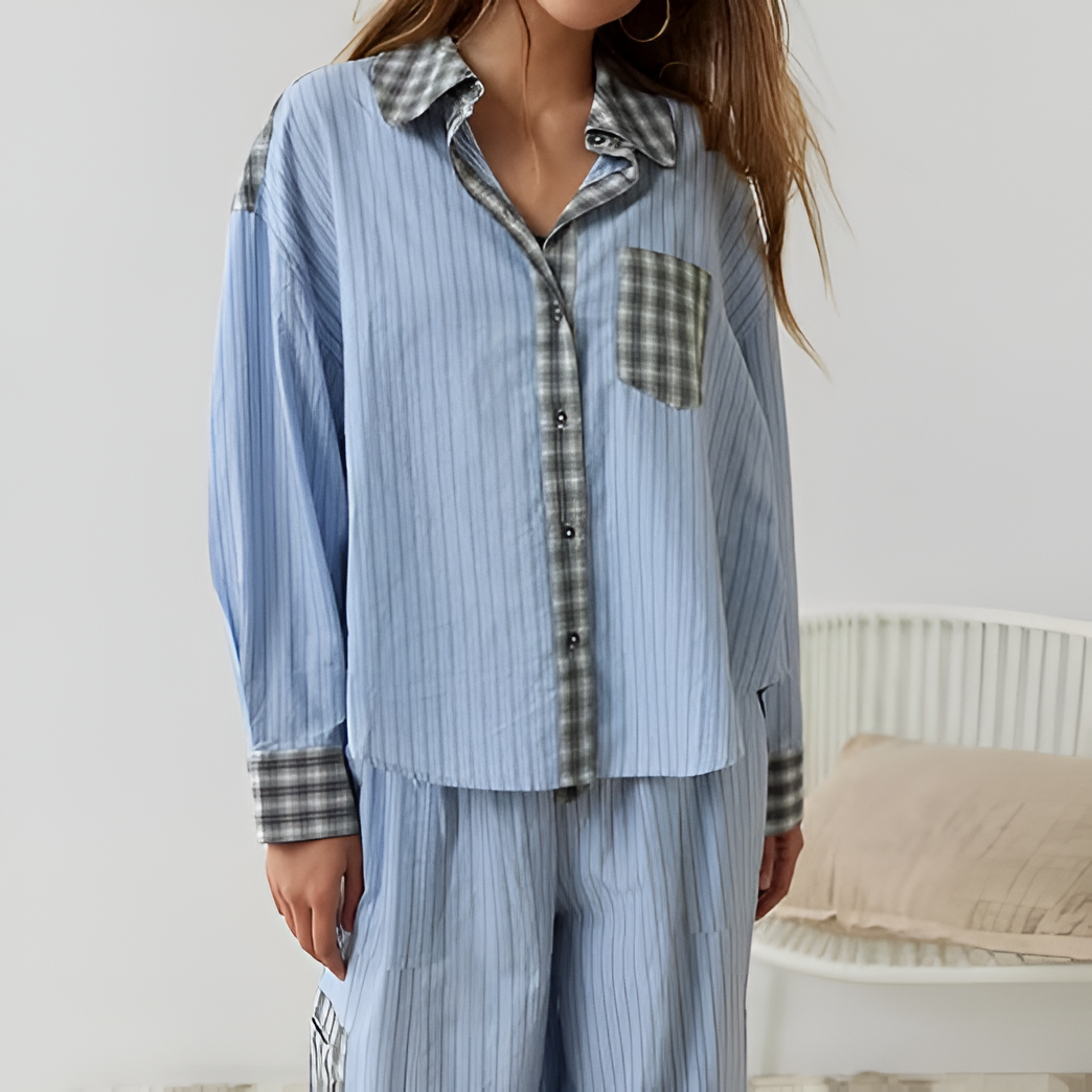 Ruby - Two-Piece Checked Pajama Set