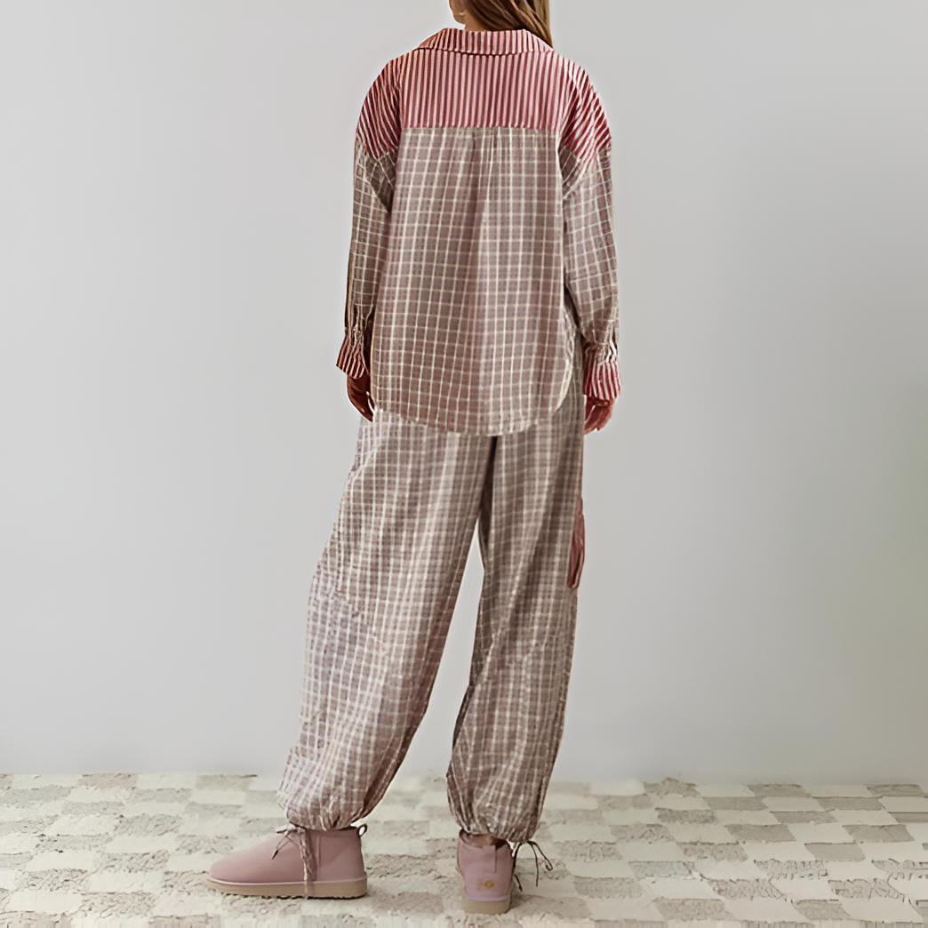 Ruby - Two-Piece Checked Pajama Set