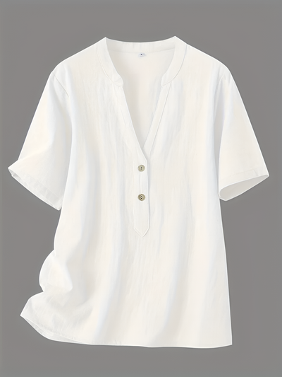 Megan - Fashionable V-neck And Short Sleeve Blouse