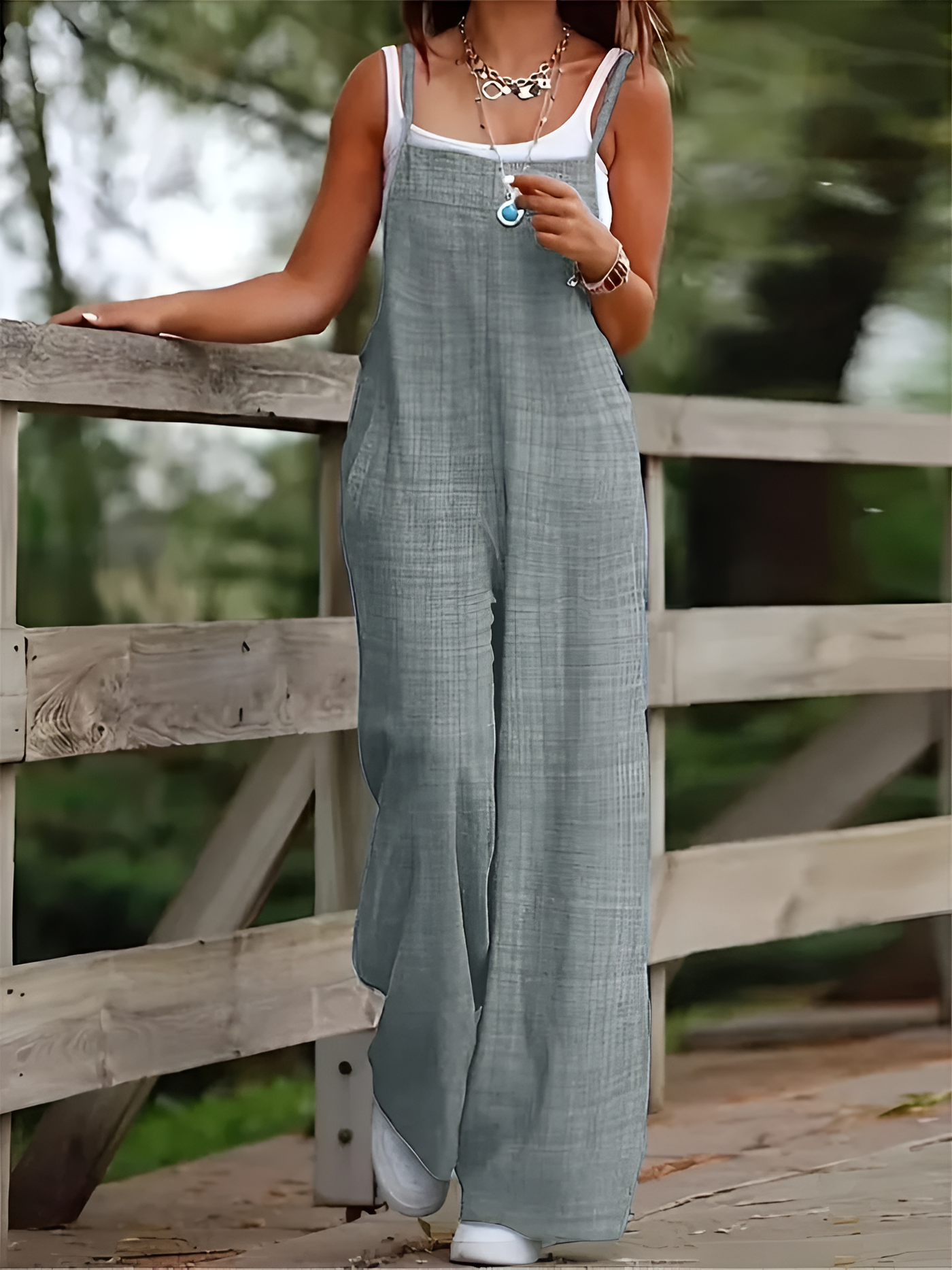 Elodie - Casual Wide Leg Overalls With Pockets