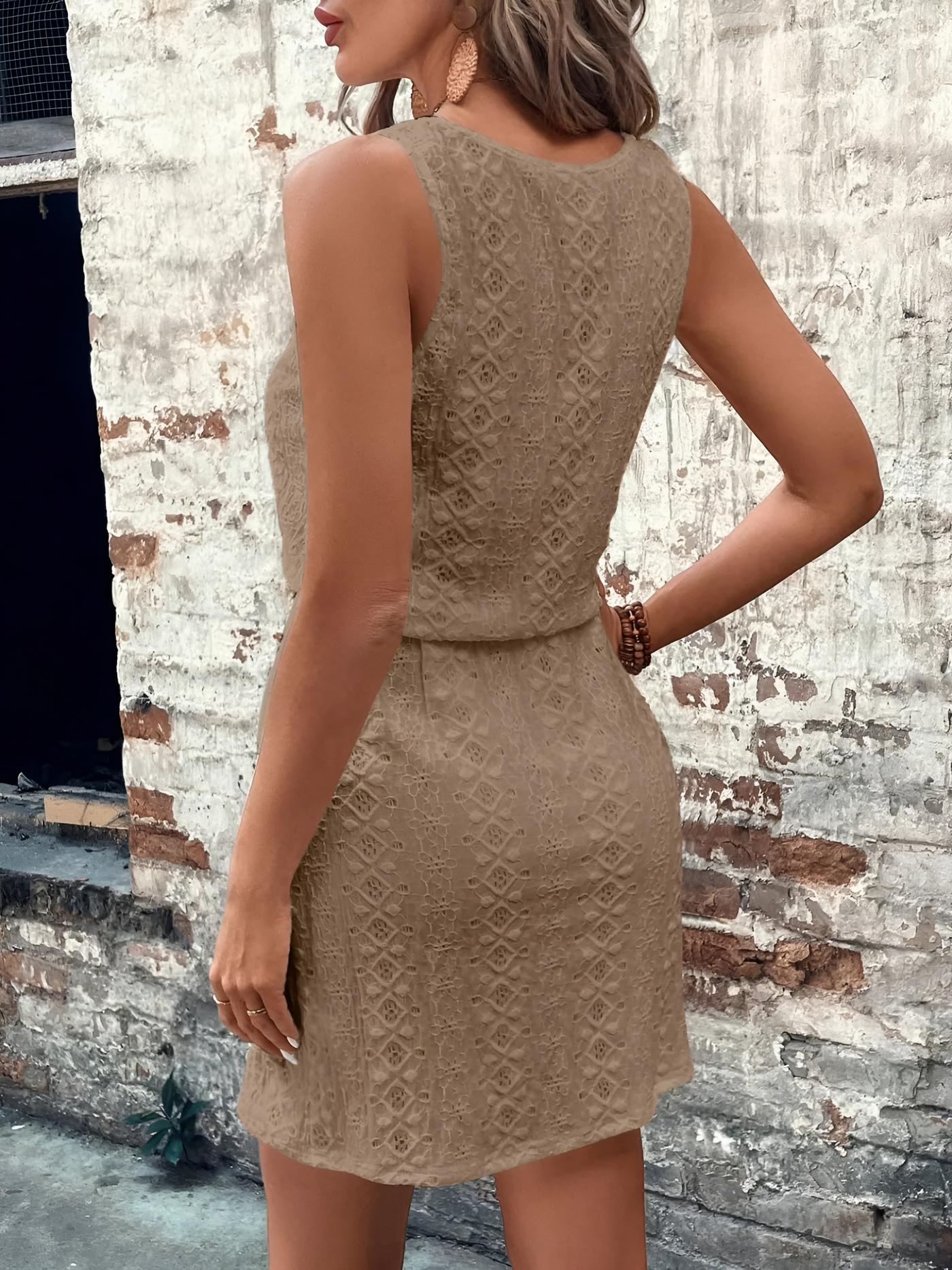 Skylar - Eyelet Drawstring Dress