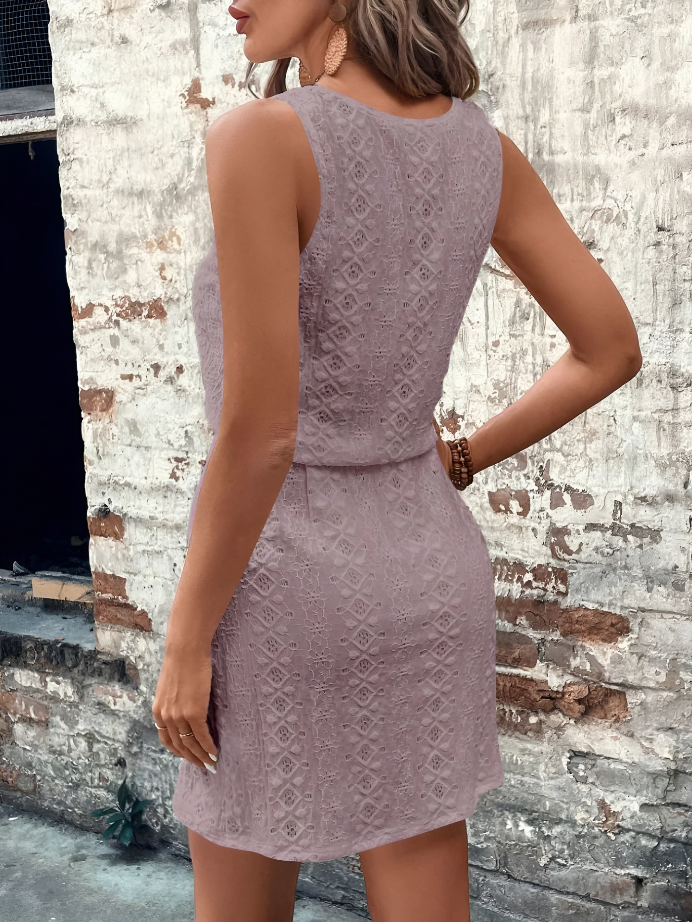 Skylar - Eyelet Drawstring Dress