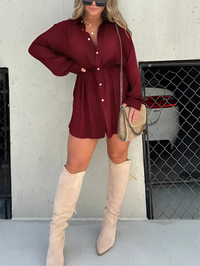 Madison - Chic Button-Down Shirt Dress