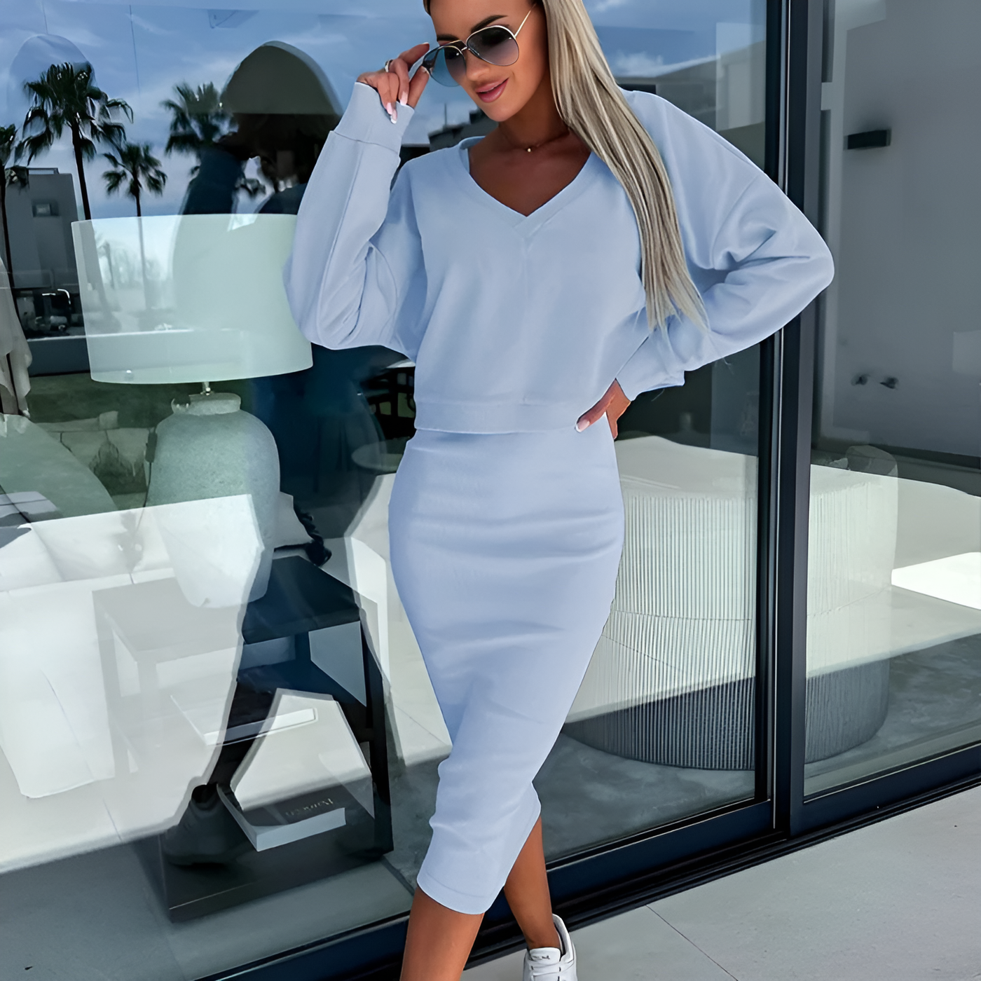 Edith - Elegant Top and Skirt Set