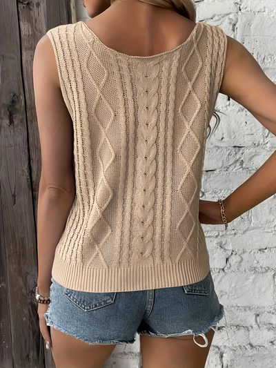 Amelia - Casual Sleeveless Top With V Neck