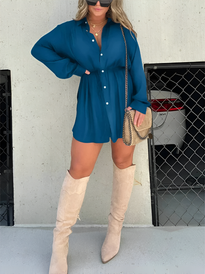Madison - Chic Button-Down Shirt Dress
