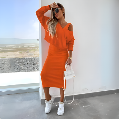 Edith - Elegant Top and Skirt Set