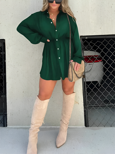 Madison - Chic Button-Down Shirt Dress