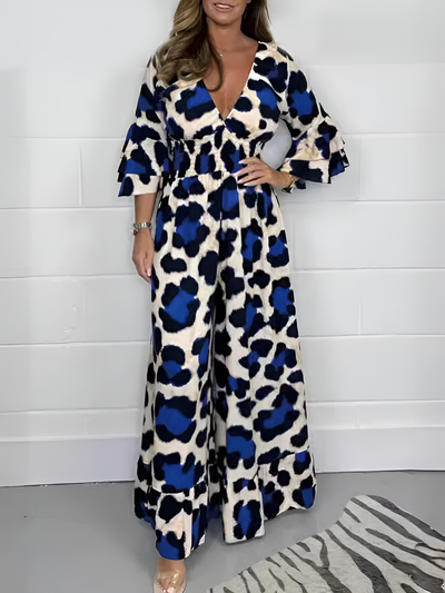 Mira - Leopard V-Neck Jumpsuit