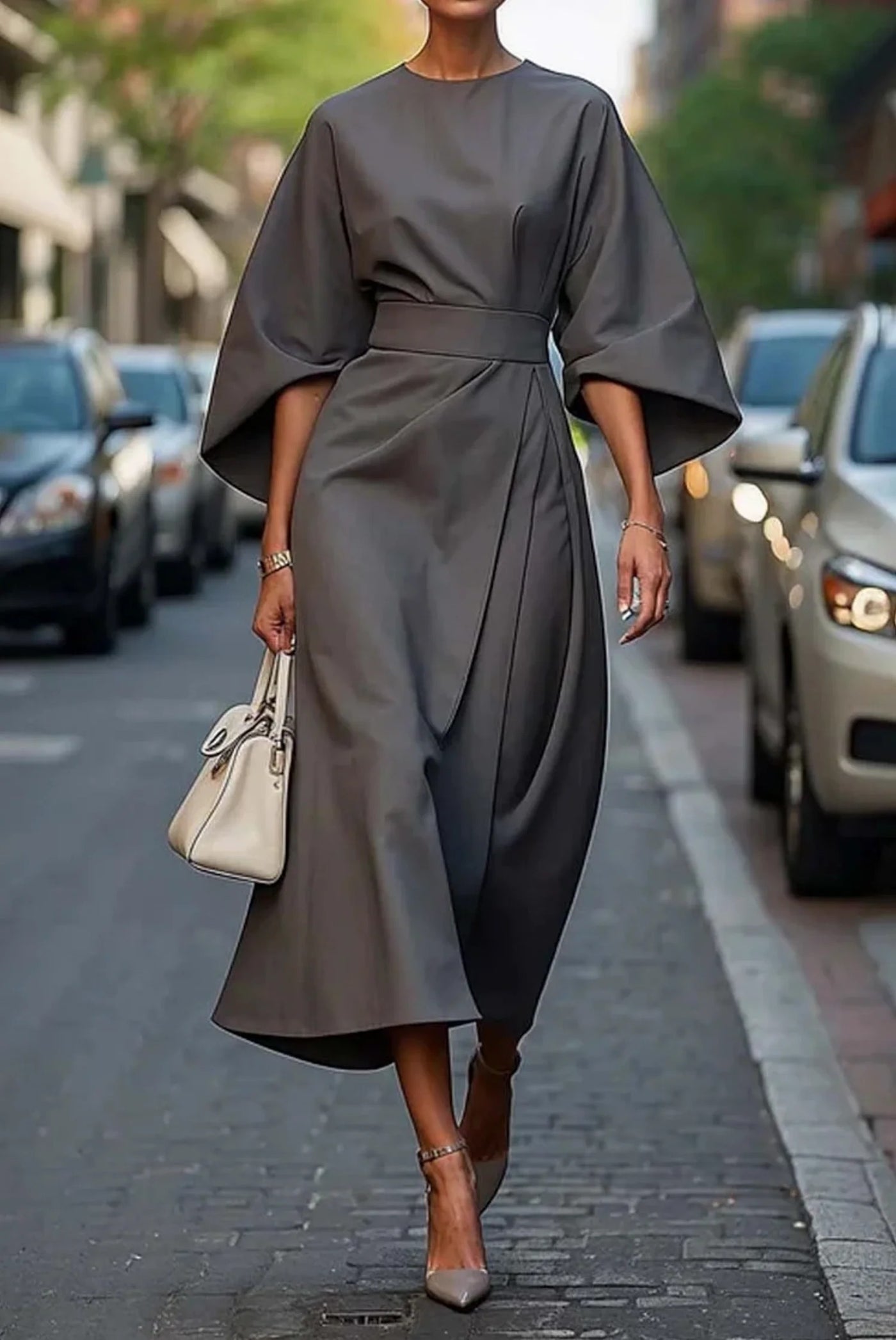 Louise - Elegant Dress with Lantern Sleeves