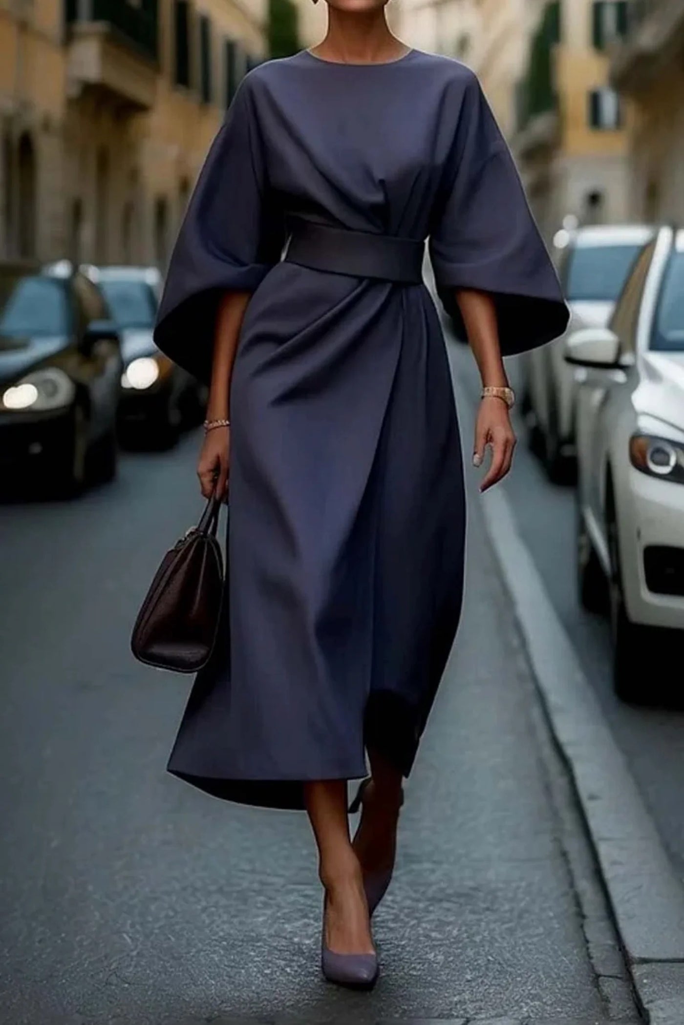 Louise - Elegant Dress with Lantern Sleeves