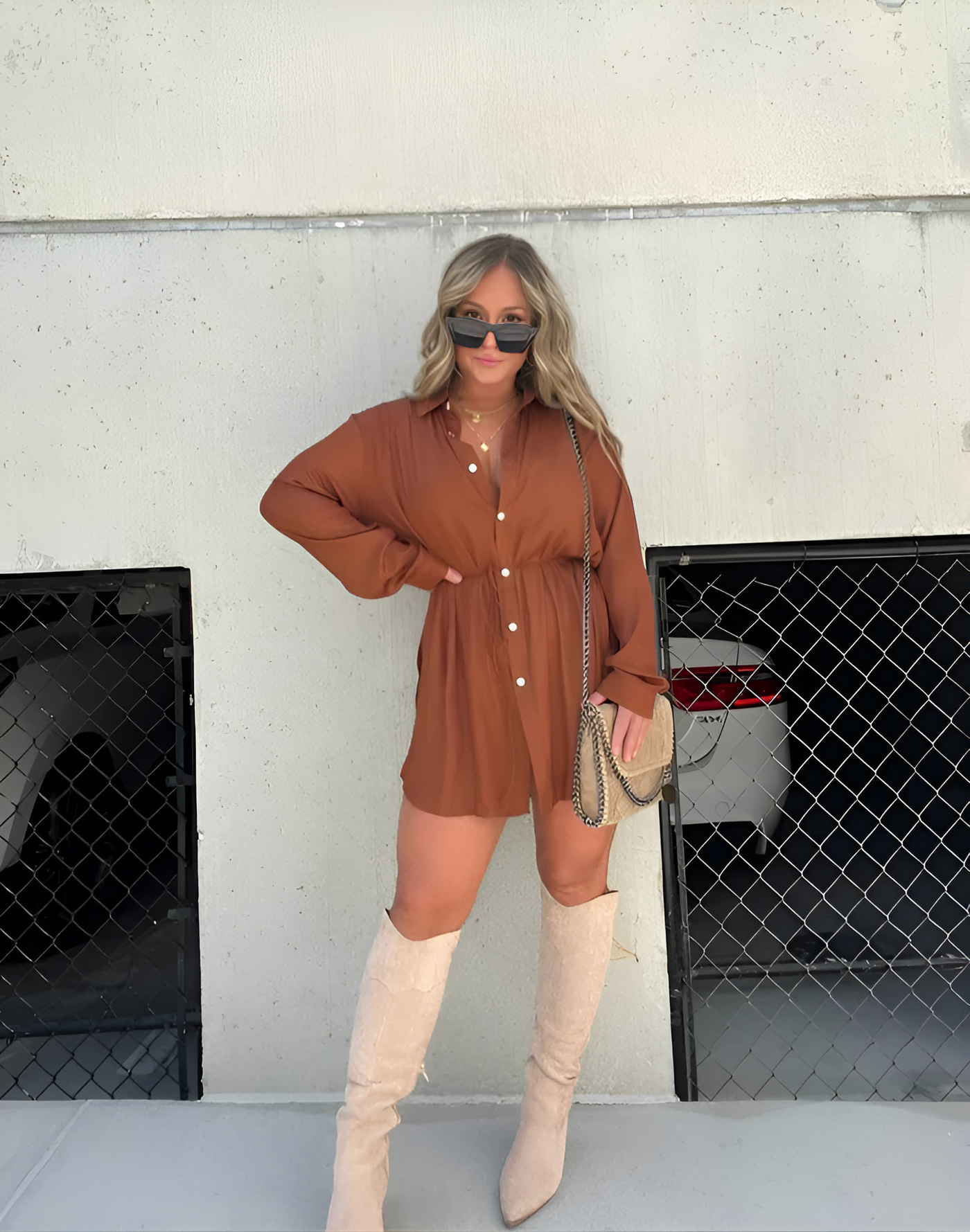 Madison - Chic Button-Down Shirt Dress