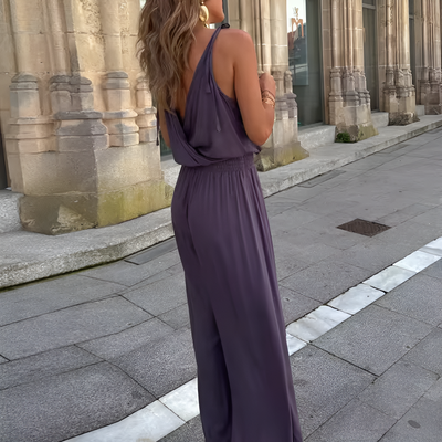 Destiny – Flowy Jumpsuit with Gold Accents