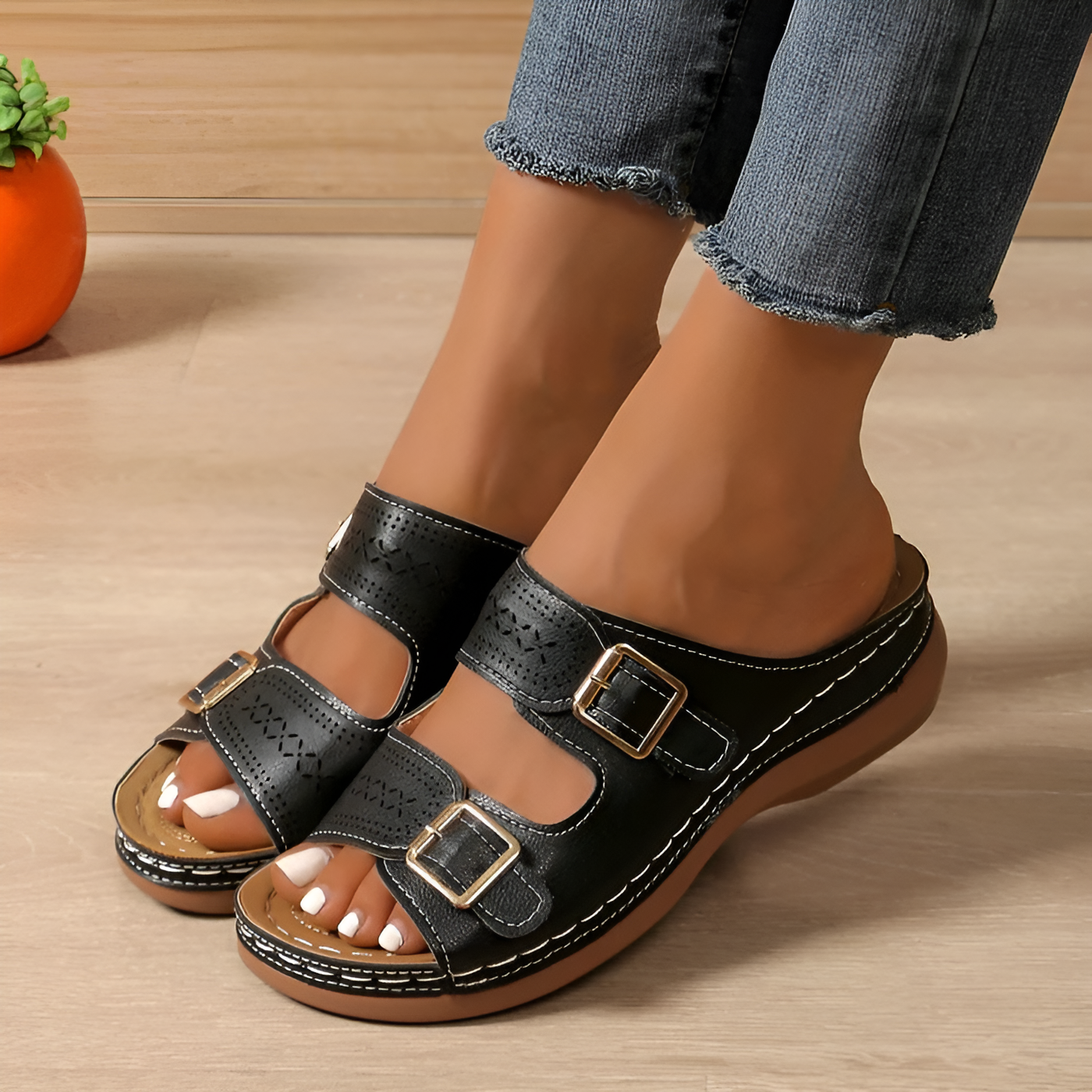 Elise - Stylish Adjustable Wedge Sandal