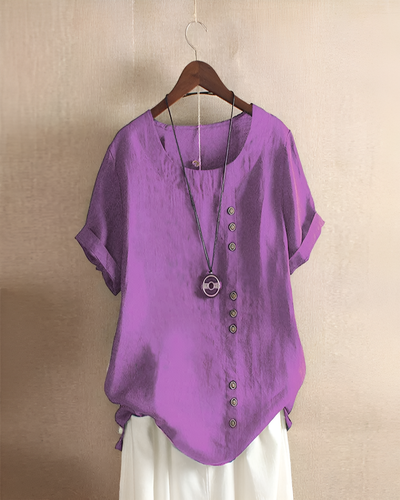 Kylie - Short-Sleeved Blouse with Round Neck