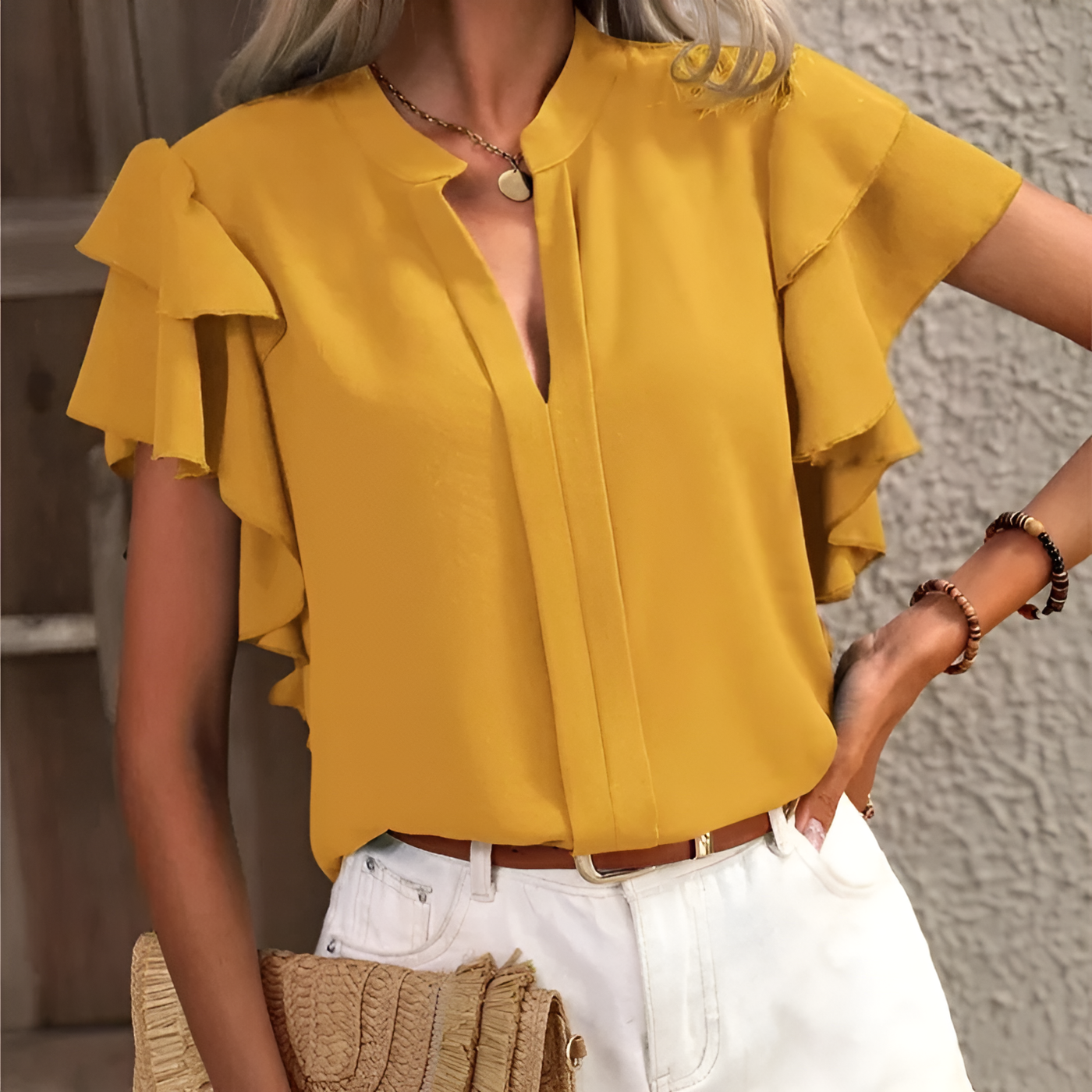 Everly - Chic Blouse with Elegant Ruffle Sleeves