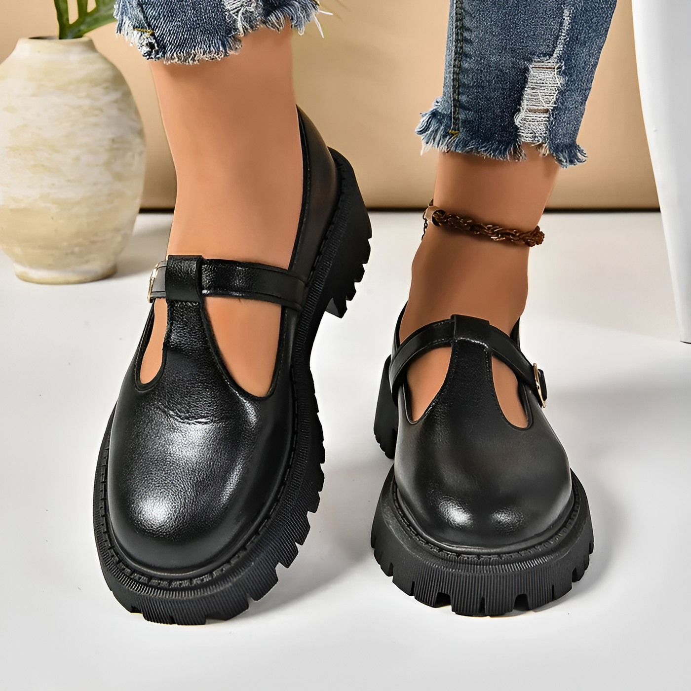 Mia - Buckled Platform Shoe